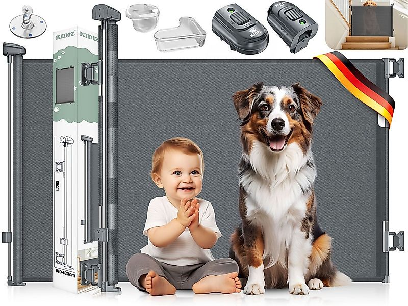 KIDIZ Türschutzgitter Treppenschutzgitter ausziehbar bis 140cm für Kinder, günstig online kaufen