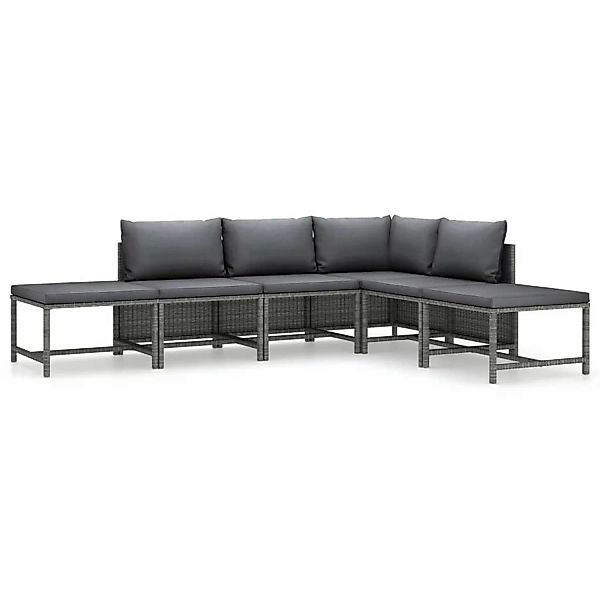 vidaXL Gartenlounge-Set 6-tlg. Garten-Lounge-Set mit Kissen günstig online kaufen