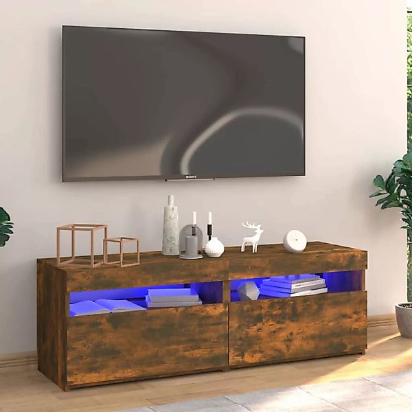 Vidaxl Tv-schrank Mit Led-leuchten Räuchereiche 120x35x40 Cm günstig online kaufen