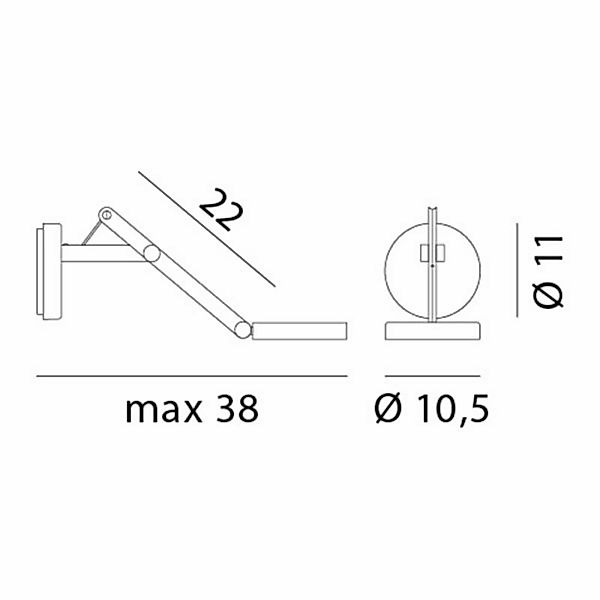 Rotaliana String W0 DTW Wandleuchte weiß silber günstig online kaufen