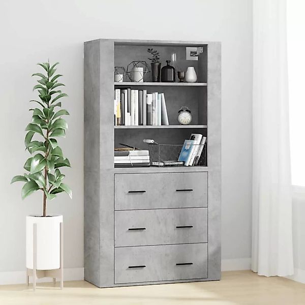 vidaXL Highboard Highboard Betongrau Holzwerkstoff (1 günstig online kaufen