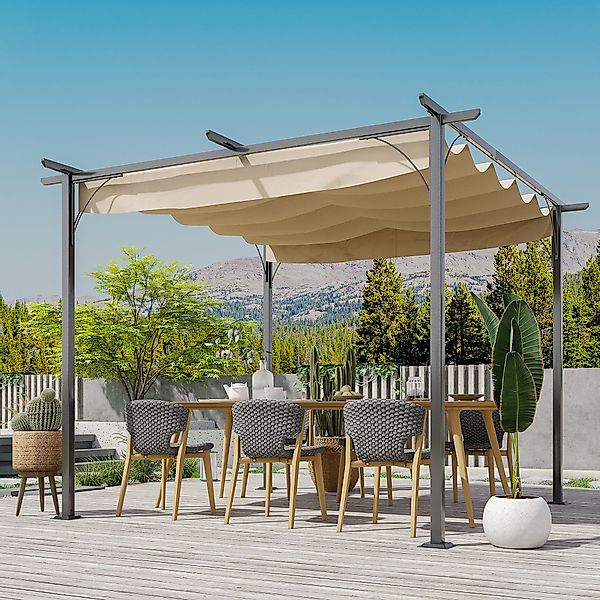 Outsunny Pergola Wasserdicht, BxTxH: 300x300x230 cm, günstig online kaufen