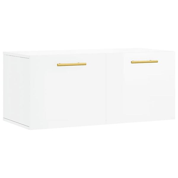 vidaXL Hängeschrank Wandschrank Hochglanz-Weiß 80x36,5x35 cm Holzwerkstoff günstig online kaufen