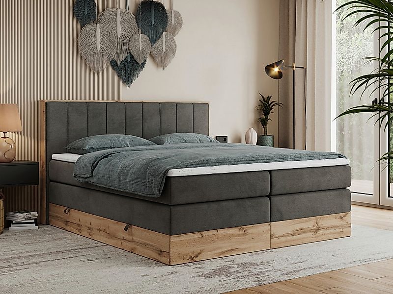 MKS MÖBEL Boxspringbett BELLISSIMO KING (Topper T-25, T30-Schaum, Möbelplat günstig online kaufen
