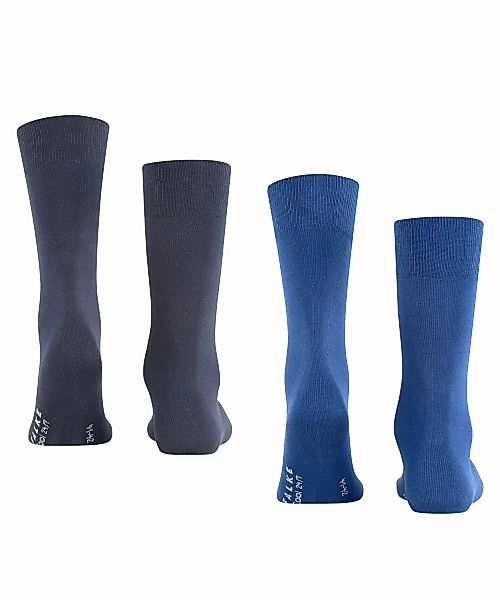 FALKE Cool 24/7 2-Pack Herren Socken, 45-46, Blau, Uni, Baumwolle, 13050-60 günstig online kaufen