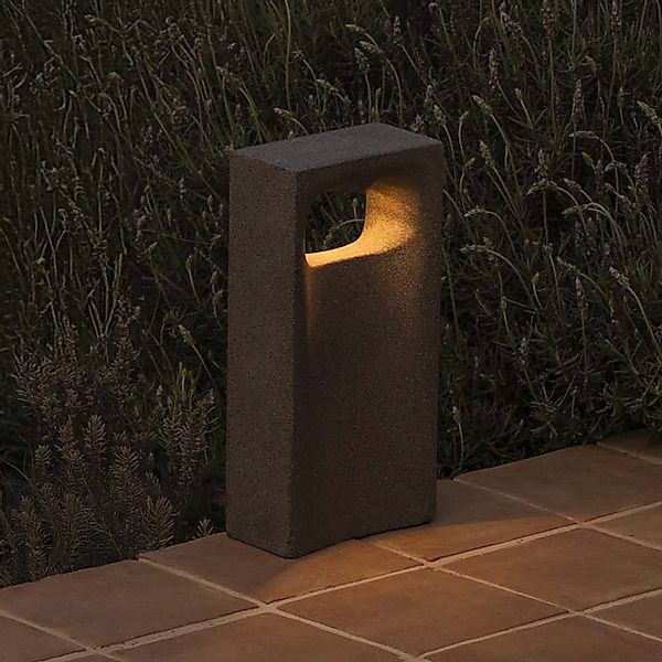 LED-Sockelleuchte Glint, 3000K, 40 cm,  grau, Beton, IP55 günstig online kaufen