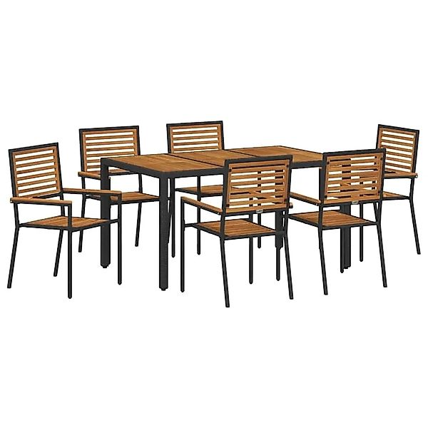 vidaXL Garten Essgruppe 7-Tlg Schwarz Poly-Rattan 3365440 günstig online kaufen