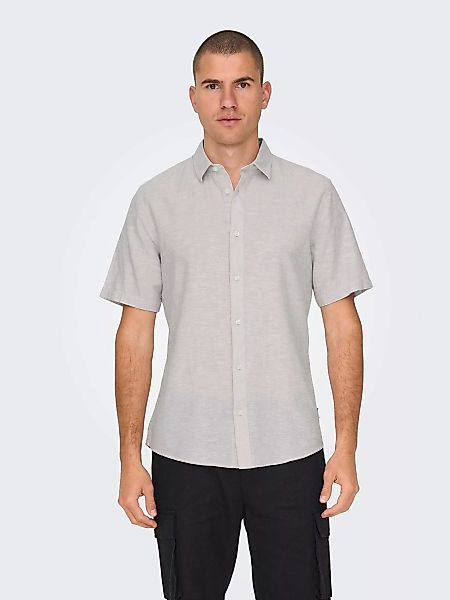 ONLY & SONS Kurzarmhemd "ONSCAIDEN SS SOLID LINEN SHIRT NOOS" günstig online kaufen