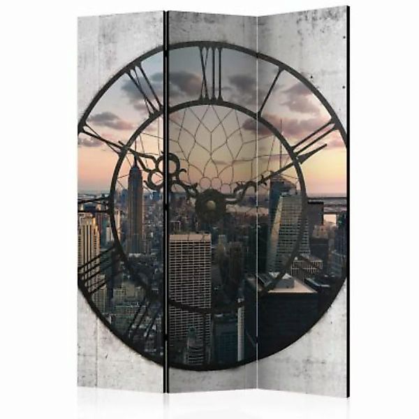 artgeist Paravent NYC Time Zone [Room Dividers] grau-kombi Gr. 135 x 172 günstig online kaufen