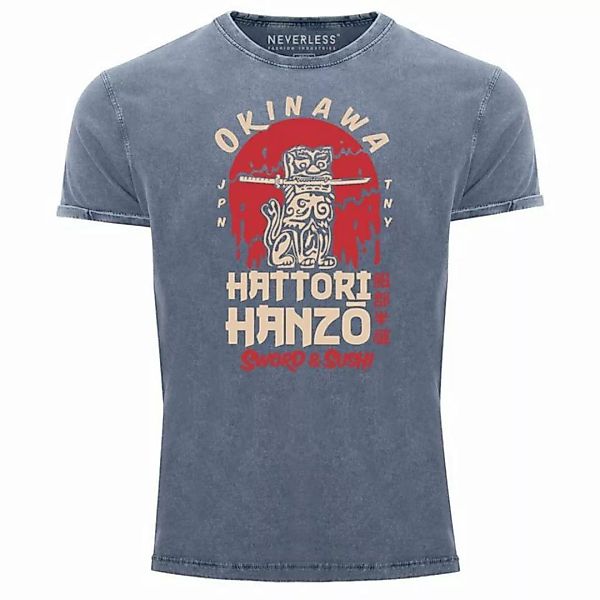 Neverless Print-Shirt Herren Vintage Shirt Hattori Hanzo Sword and Sushi Ok günstig online kaufen