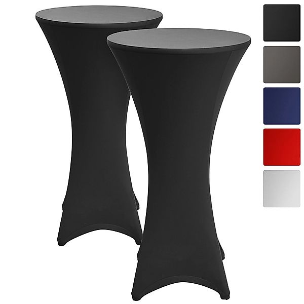 Beautissu Stella Stehtischhusse Ø 70 cm Schwarz 2tlg günstig online kaufen