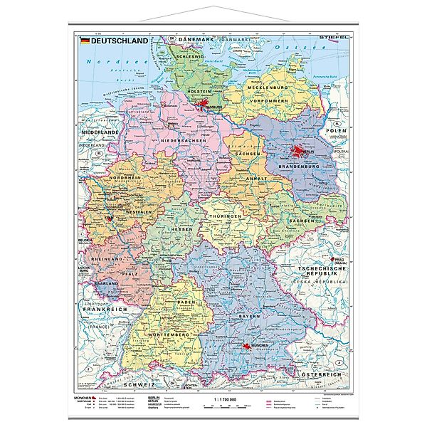 STIEFEL Poster Deutschland politisch mit Metallbeleistung, günstig online kaufen