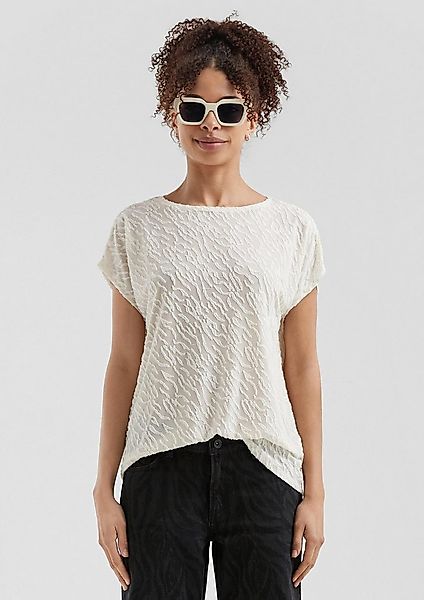 QS Kurzarmshirt T-Shirt Leicht transparentes Oversize-Shirt mit Ausbrennerm günstig online kaufen