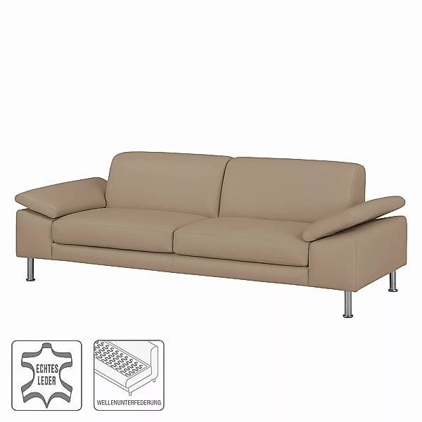 home24 Fredriks Sofa Termon II 3-Sitzer Cappuccino Echtleder 232x82x90 cm ( günstig online kaufen