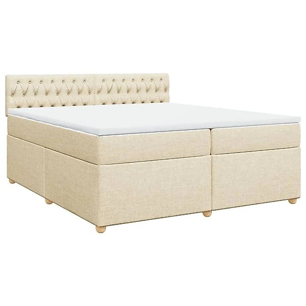 vidaXL Boxspringbett mit Matratze Creme 200x200 cm Stoff 3286799 günstig online kaufen