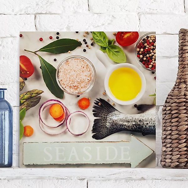 Leinwandbild Küche - Quadrat Seaside günstig online kaufen