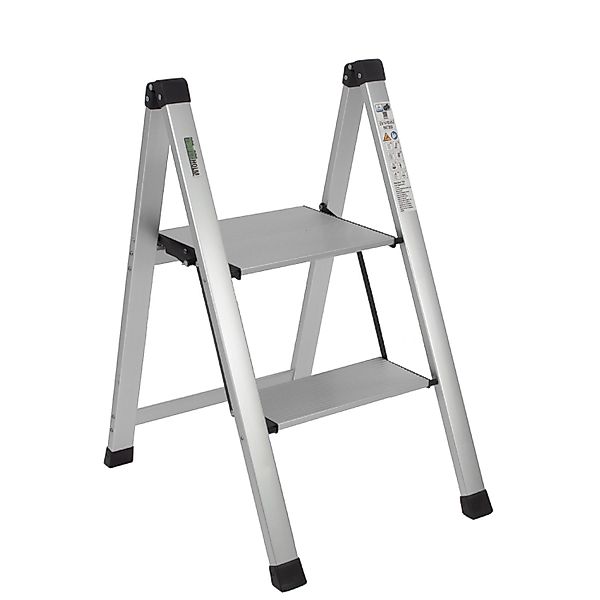 TRUTZHOLM Trittleiter 2 Stufig Klappbar bis 150 kg Alu Anti Rutsch Trittflä günstig online kaufen