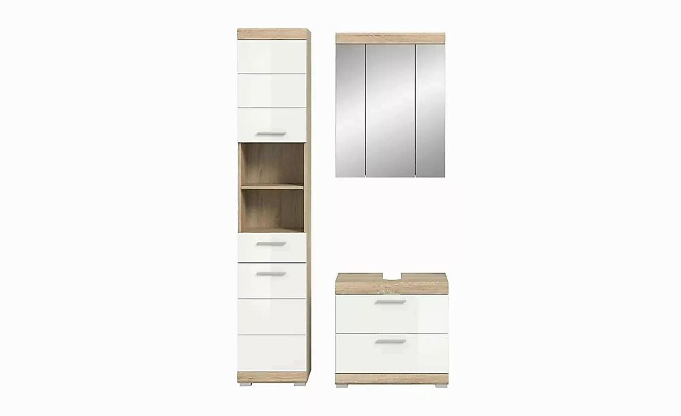 Badmöbel-Set SCHLOONSEE  3 teilig  bestehend aus: Hochschrank  Waschbeckenu günstig online kaufen