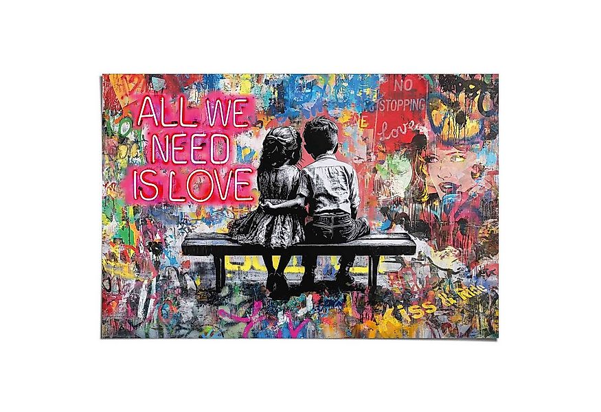 Reinders! Poster Love is All We Need, Wohnzimmer - Mehrfarbig - 150 gr. Pap günstig online kaufen