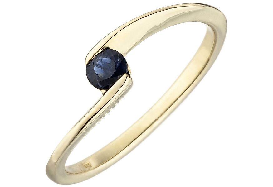 Schmuck Krone Goldring Ring aus 333 Gelbgold mit Saphir blau, Gold 333 günstig online kaufen