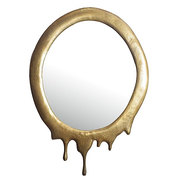 FINEBUY Wandspiegel (Dekospiegel Wand Oval, Gold günstig online kaufen