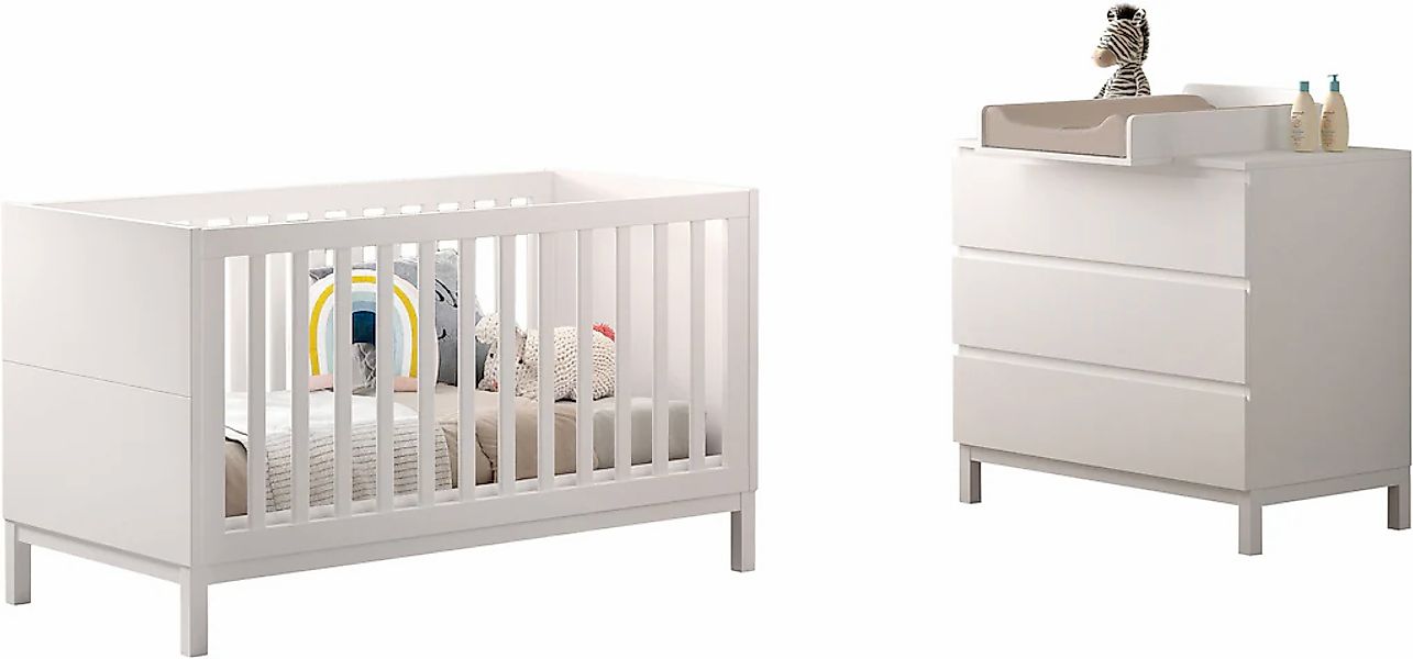 Vipack Babymöbel-Set "Set best. aus Babybett 70/140, Kommode 3 Schubladen, günstig online kaufen
