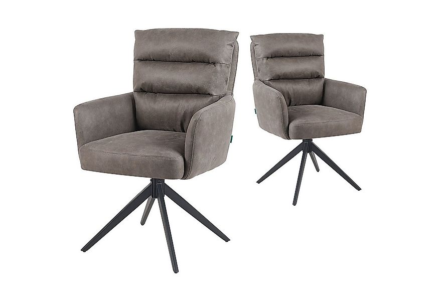 DUBI Möbel Polsterstuhl Mika-Alva 2er-Set, Federkern, pulverbeschichtet, 36 günstig online kaufen