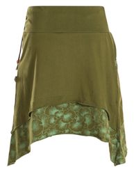 Vishes Minirock Damen Baumwolle A-Linie Blumen-Muster günstig online kaufen