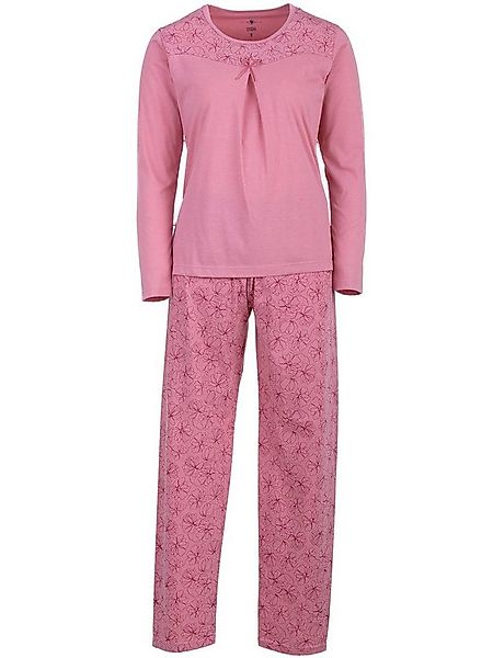 zeitlos Schlafanzug Pyjama Set Langarm - Blüten Floral Kellerfalte günstig online kaufen