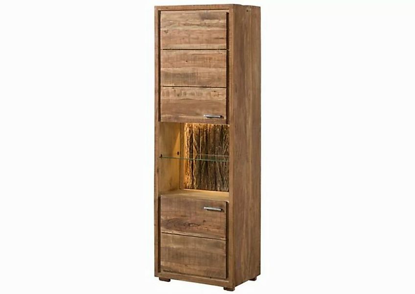 Massivmoebel24 Standvitrine (Vitrine Akazie 58x40x180 natur lackiert BARK # günstig online kaufen