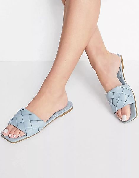 Raid – Eleah – Flache Sandalen mit Flechtdesign in Blau günstig online kaufen