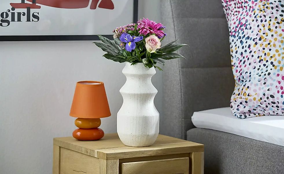 Vase ¦ weiß ¦ Steinzeug ¦ Maße (cm): H: 29,7  Ø: 15 Accessoires > Vasen - H günstig online kaufen