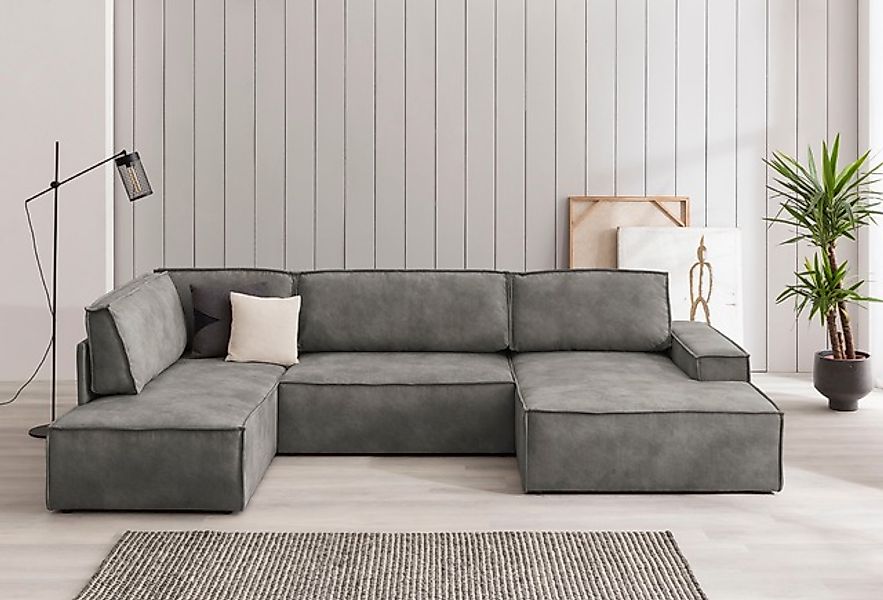 Home affaire Wohnlandschaft »SHERWOOD 329 cm, U-Form, Schlafsofa,«, Schlaff günstig online kaufen