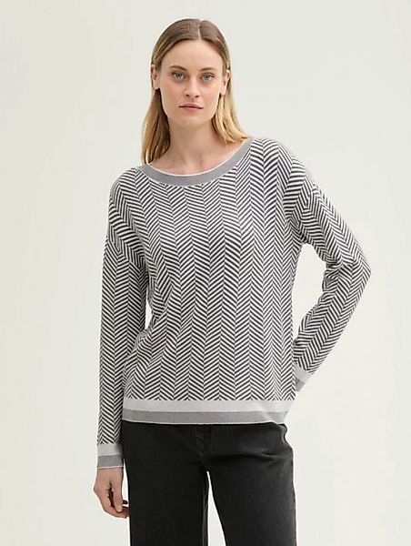 TOM TAILOR Strickpullover Fischgrät Pullover mit LENZING™ ECOVERO™ günstig online kaufen