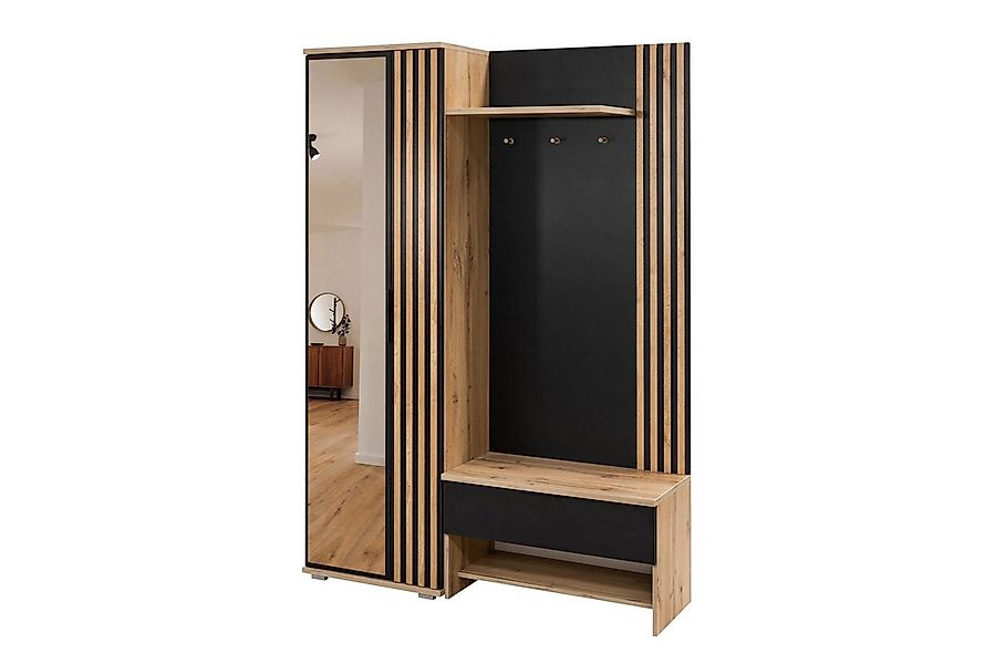 Deine Möbel 24 Garderobenschrank MILANO Garderobe Flurgarderobe Garderoben- günstig online kaufen