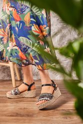 Aniston SHOES Keilsandalette, Sandale, Sommerschuh, Pailletten günstig online kaufen