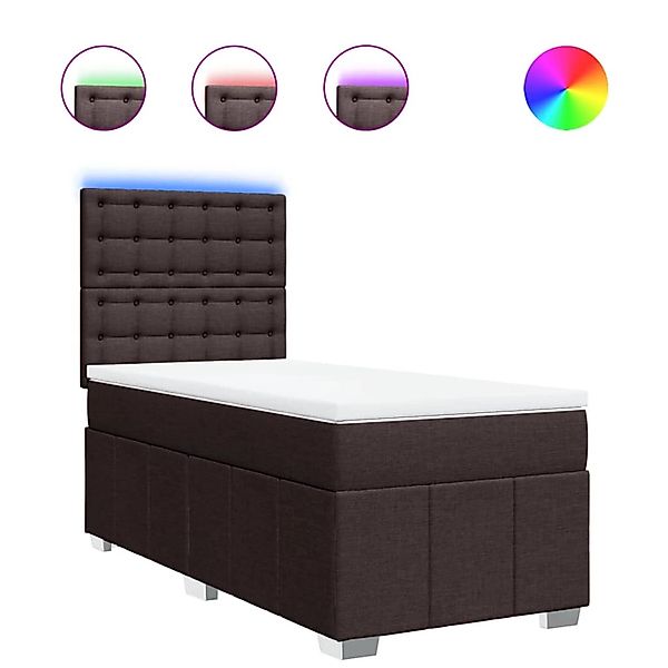 vidaXL Boxspringbett mit Matratze Dunkelbraun 80x200 cm Stoff 3293812 günstig online kaufen
