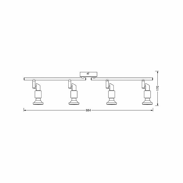 OSRAM Deckenstrahler, silber, Metall 4-flg. GU10-LED 2.700 K günstig online kaufen