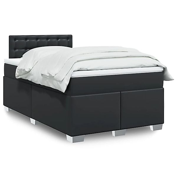vidaXL Boxspringbett mit Matratze Schwarz 120x200 cm Kunstleder 3288416 günstig online kaufen