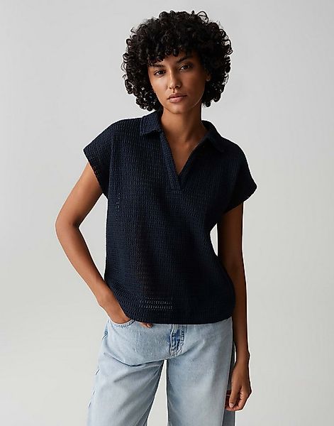 OPUS Poloshirt Somona aus Jersey mit Crochet Optik Lochstrickmuster, leicht günstig online kaufen