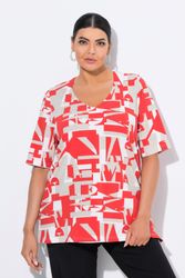 Ulla Popken T-Shirt T-Shirt Buchstaben A-Linie günstig online kaufen