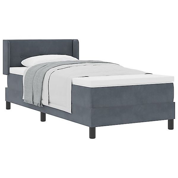 vidaXL Bett Boxspringbett mit Matratze Dunkelgrau 90x200 cm Samt (1-tlg) günstig online kaufen