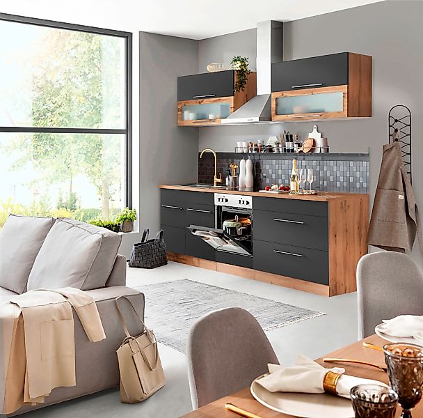 KOCHSTATION Küchenzeile »KS-Wien« Breite 260 cm, wahlweise mit E-Geräten günstig online kaufen