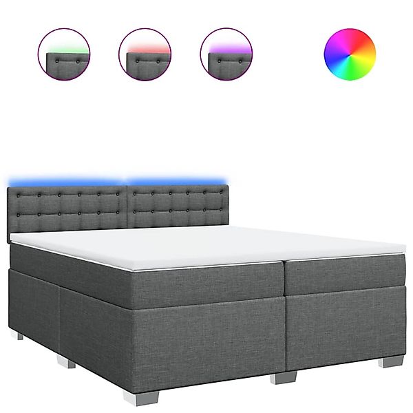 vidaXL Boxspringbett mit Matratze Dunkelgrau 200x200 cm Stoff 3288310 günstig online kaufen