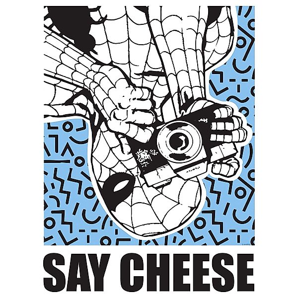 Komar Wandbild Marvel Spider-Man Say Cheese Blue 30 cm x 40 cm günstig online kaufen