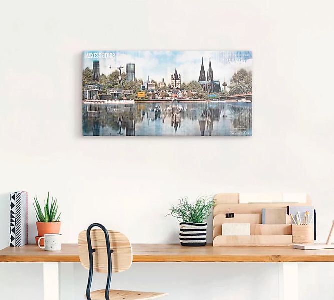 Artland Leinwandbild "Köln Skyline Abstrakte Collage 20", Deutschland, (1 S günstig online kaufen