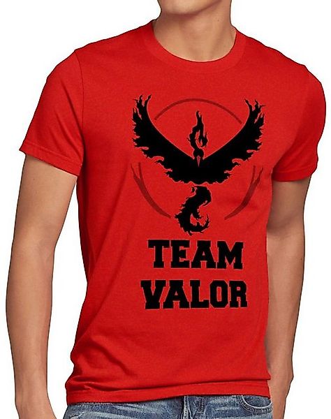 style3 T-Shirt Team Valor pokemon go Rot Red Wagemut arena game go kampf po günstig online kaufen