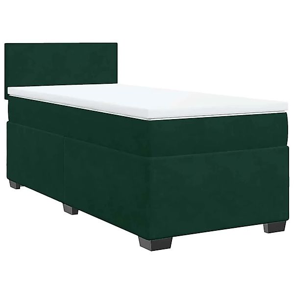 vidaXL Boxspringbett mit Matratze Dunkelgrün 90x190 cm Samt 3286183 günstig online kaufen