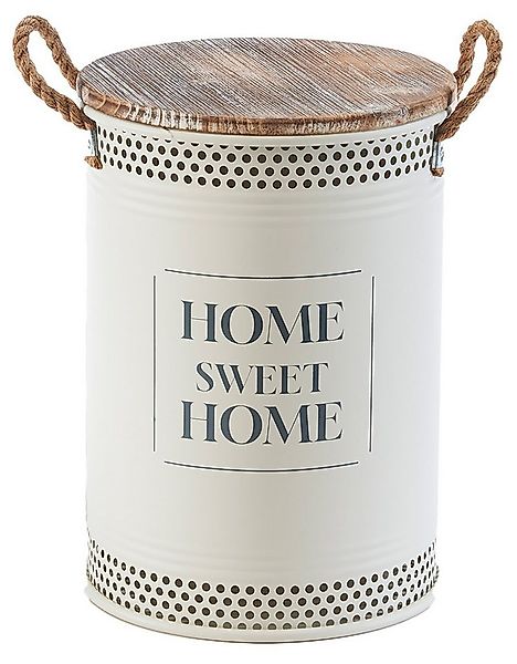 Kobolo Wäschekorb Aufbewahrungskorb HOME aus Metall und Holz mit Deckel und günstig online kaufen