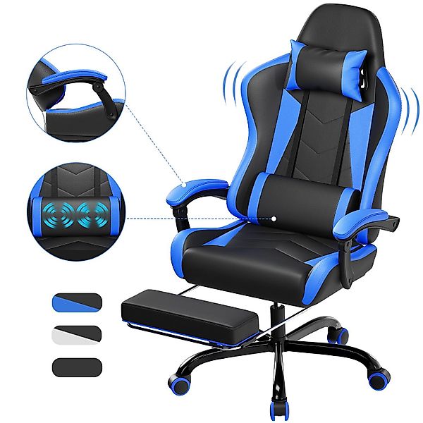 HOMALL Gaming-Stuhl Massagestuhl mit Fußstützen, Rückenlehne günstig online kaufen